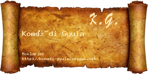 Komádi Gyula névjegykártya